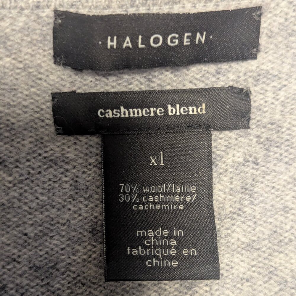 Halogen Cashmere Sweater Tunic Pullover Size 1X Grey‎ Preppy Heritagecore - Picture 4 of 6